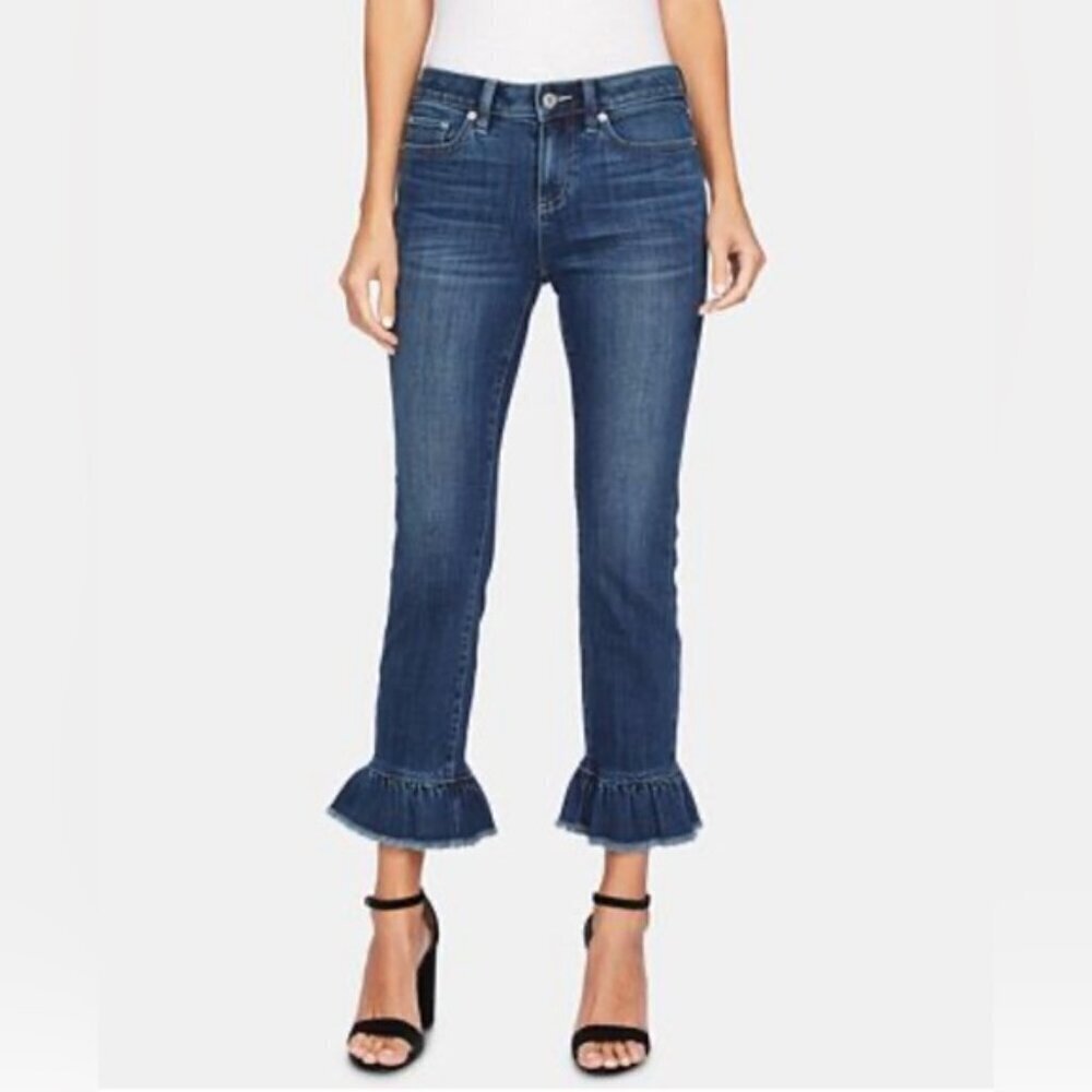 Blank NYC Fancy‎ That Flare Ruffle Cropped Jeans 28